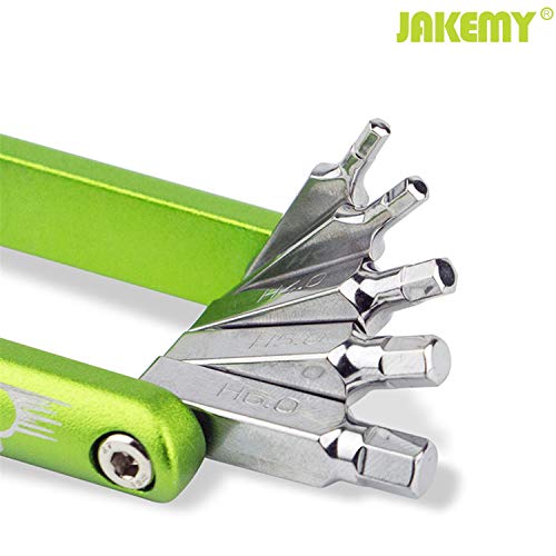 Jakemy Bike Repair Tool Kit - 11-function Bike Multi Tool for Mountain Outdoor Biking and Cycle Repair Chain Tool with Spoke Wrench, Multi Screwdrive with Hex, Phillips
