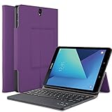 IVSO Samsung Galaxy Tab S3 9.7 Case With Keyboard Ultra-Thin DETACHABLE Bluetooth Keyboard Stand Case/Cover for Samsung Galaxy Tab S3 9.7 SM-T820/SM-825 Tablet (Purple)