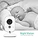 Baby Monitor, Wireless Video Baby Monitor with Camera, 3.2'' HD Screen, VOX Mode, Rechargeable Battery, Night Vision, Two-Way Talk, Feeding Reminder, Smart Temperature, 8 Lullabies, Baby/Elder/Pet