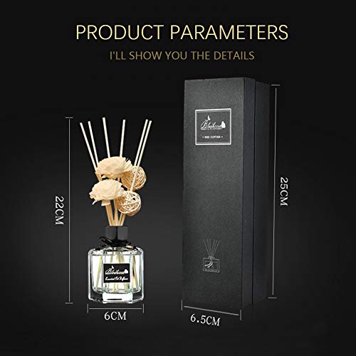 Reed Diffuser Set, Reed Diffuser Sticks Reed Diffuser Oil for Stress Relief Aromatherapy Essential Oil Fragrance Reed Diffuser Oil for Bedroom Bathroom (Lemon)