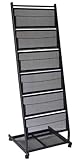 Fantastic Displays 6 Pocket Mobile Literature Rack Brochure Holder for Magazine Rolling - Large