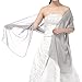 Soffte Cloud Sheer Chiffon Women Evening Shawls and Wraps for Dresses Sliver Grey