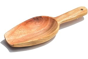 Swadeshi Desire™Wooden Scoop Spoon for Measuring Pulses, Sugar, Tea, Flour, Masala (Set of 1),(16cm)