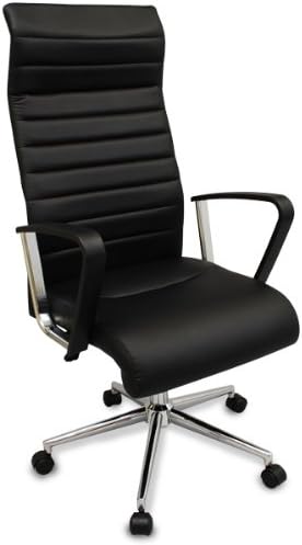The Alexander Black Modern Ergonomic Office Chair - w/ High Back, Passive Lumbar Support and Stylish Chrome Base