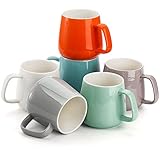 ZENFUN 6 Pack Porcelain Coffee Mugs with