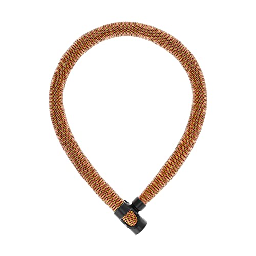 ABUS Kettenschloss IVERA Chain 7210 – Fahrradschloss mit hochflexibler IvyTex-Kunstfaserummantelung – ABUS-Sicherheitslevel 8 – 85 cm – Orange