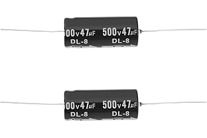 OTOTEC 2PCS 47uF 500V Axial Capacitor 43x18mm Compatible with Fender Hot Rod Deluxe Useful for Replacing Caps in Vintage and 