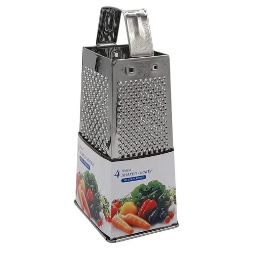 Shaped Grater MultiPurpose, 4 Sided, Professional Box Grater, Stainless Steel with 4 Sides