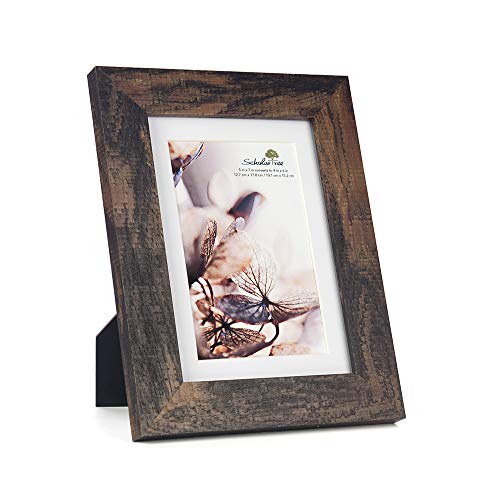Scholartree Wooden Brown 5x7 Picture Frame 3 Set in 1 Pack or 5x7 Frame