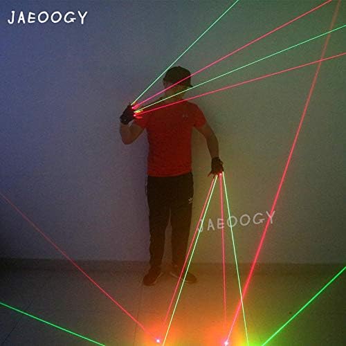 For Mens Girls Youth Gloves LED Light up Finger,Disco LED luminous Gloves,Party Light Show Dancing Gloves,nightclub bar party dancer singer dance props,Red+Green light-Left hand