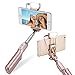 Selfie Stick, Jpilis Extendable Foldable Bluetooth Selfie Stick with 360 Degree Led Fill Light With Reflective Mirror For iPhone,Samsung and Android & iOS Smartphones (Rose Gold)