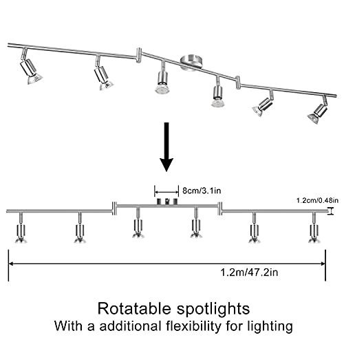 Wowatt LED 6-Vlams Plafondlamp Plafondspot LED Spot Plafondlamp Keuken Zwenkbaar Woonkamer Hal Slaapkamer Warmwit… - Afbeelding 6