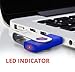 MOSDART USB2.0 16GB Flash Drive, Swivel Design with LED Indicator, Keychain Loop, FAT32 Memory Stick for Data Storage, Blue(Pack of 10)