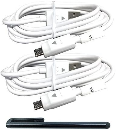 2x Pack Official LG Micro 11Pin USB Cable White W/Stylus - For LG G4,G3,G2,G Flax,V10