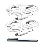 2x Pack Official LG Micro 11Pin USB Cable White W/Stylus - For LG G4,G3,G2,G Flax,V10