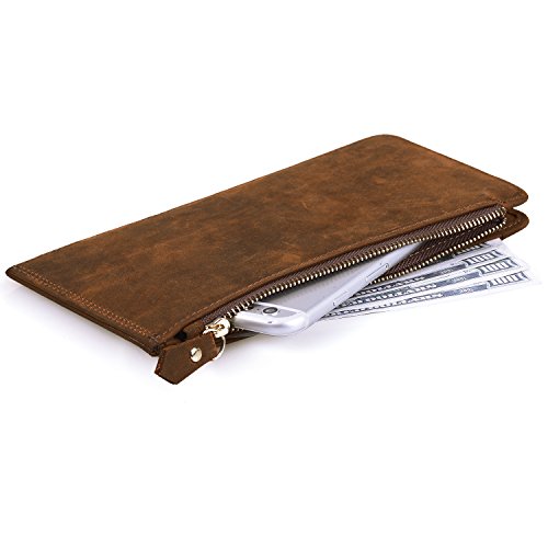 Jack&Chris Leather Multi Card Organizer Wallet Credit Card Holder Thin Wallet with Zipper Pocket,MBNM026