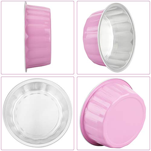 Aluminum Cups for Baking, Beasea 8 oz 100 Pack 3.9" Disposable Ramekins