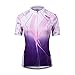 Womens Cycling Jersey Short Sleeve Ladies Bike Shirt Cycle Tops with Pockets Full-Zip Purple