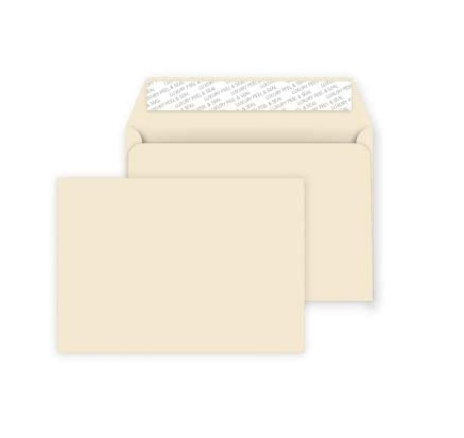 C5 (162x229mm) Coloured Envelopes Perfect for A5 Christmas Cards, Greeting Cards, Wedding Invitations, Crafts and Many More - Pack of 15 envelopes (Cream Peel and Seal)