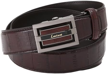 Pampi Auto Belt Genuine Eel Skin Leather (BROWN)