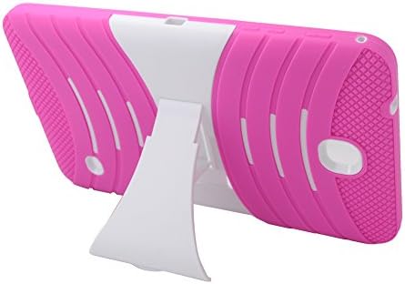 Samsung Galaxy Tab 4 8.0 Case, HJ Power[TM] For Samsung Galaxy Tab 4 8.0 ()~ RUGGED Hard Rubber w V Stand Case White Pink
