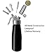 Whipped Cream Dispenser Cream Whipper - Whipping Siphon Whip Cream Maker Aluminum 1 Pint Stainless Steel Tips Bonus Recipe Ebook Cleaning Brushes Animato Black
