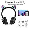Kids-Headphones-Wireless-Light-Up-Cat-Ear-Bluetooth-Headphones-Over-Ear-Childrens-Foldable-Headphones-wMicrophone-for-Amazon-Fire-TabletLaptopiPad-Black JYPS Kids Headphones Wireless Light Up Cat Ear Bluetooth Headphones Over Ear Childrens Foldable Headphones w/Microphone…