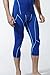 TSLA Men's Compression 3/4 Capri Pants Baselayer Cool Dry Sports Running Yoga Tights, Zero(p15) - Blue & Sky Blue, Large.