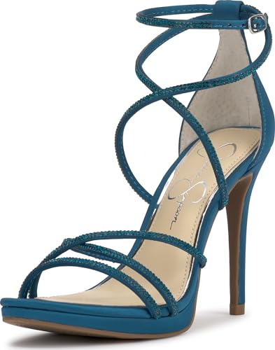 Jessica Simpson Women’s JAEYA Heeled Sandal, Teal, 8