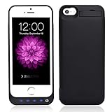 TQTHL iPhone 5S / 5C / SE / 5 Extended Rechargeable Battery Case [4500mah] Built in USB Power Bank Capacity (Up to 2.3X Extra Battery) Backup Charger Case Pack.[12 Month Warranty] (Black)
