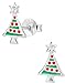 Hypoallergenic Sterling Silver Christmas Tree Holiday Stud Earrings for Kids (Nickel Free)