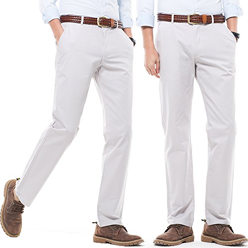 INFLATION Men’s Casual Regular Fit Chino Khaki Pants 100% Cotton MH103 Light Gray Tag 31 - Thumbnail 3