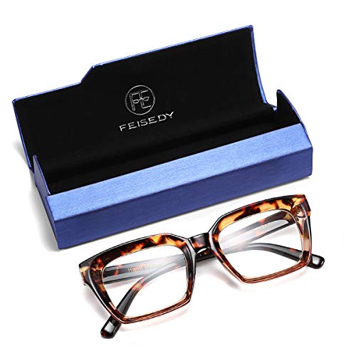 FEISEDY Classic Square Eyewear Nonprescription Thick Glasses Frame for