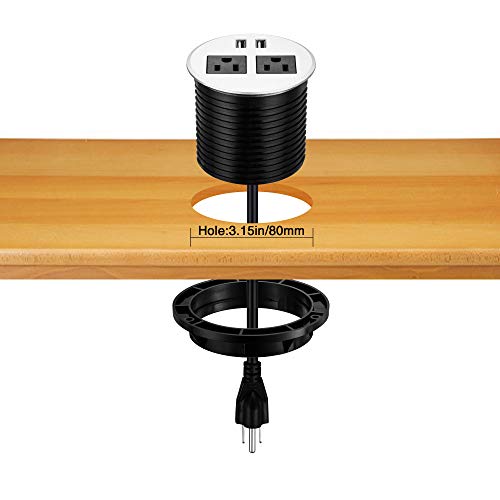 Desktop Power Grommet,PRUIZS 3.15inch Hole Table Power Grommet Outlet