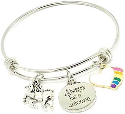 Always Be A Unicorn Expandable Bangle Bracelet, Gift for Her