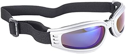 Kickstart Nomad Blue Mirror Lens Silver Frame Goggles w/ Strap