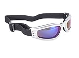 Kickstart Nomad Blue Mirror Lens Silver Frame Goggles w/ Strap