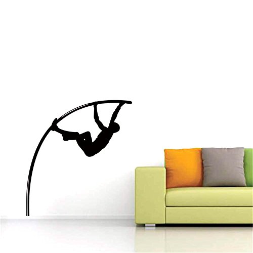 BIBITIME Sport Pole Vault Wall Sticker for Boyfriend Valentines Day Gift Sportsman Athlete Silhouette Vinyl Decal Living Room Bedroom Kids Room Decor Home Art PVC Murals - Thumbnail 5