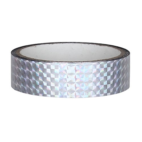 Hologram decorative tape 25 mm x 30m for Hula Hoop, silver