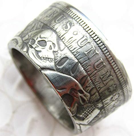 jooact Hobo 1896 Morgan Dollar Coin Ring Silver Plated Handmade Handcraft Ring