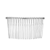 Honbay 6PCS Silver Fancy DIY Hair Clips Metal Wire Hair Combs Bridal Wedding Veil Combs (22 teeth)