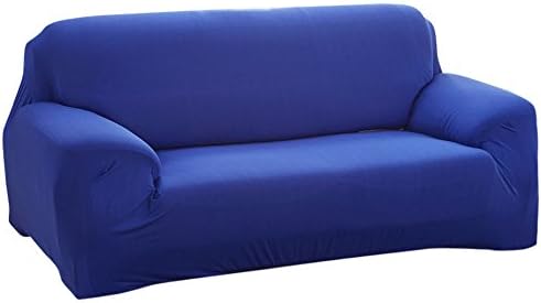 Bluecookies Stretch Sofa Cover 1-Piece Polyester Spandex Fabric 3 Cushion Couch Slipcover Protector Easy Fit (Loveseat, Royal blue)