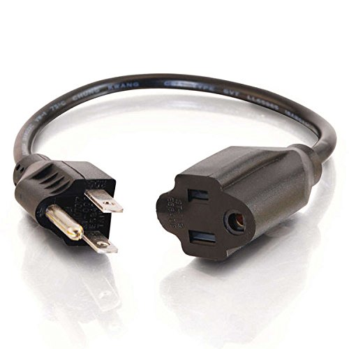 C2G Power Cord, Short Extension Cord, Power Extension Cord, 16 AWG