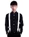 HDE X-Back Suspenders for Men Adjustable Clip-On Elastic Shoulder Strap Braces (White, 42 inches)