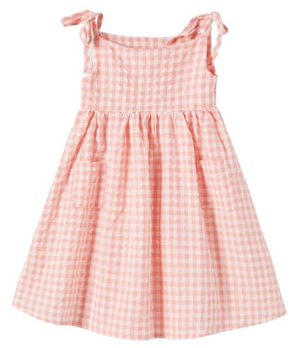 Niyage Toddler Girls Tie-Shoulder Dress Cotton Sleeveless Tie… at Amazon