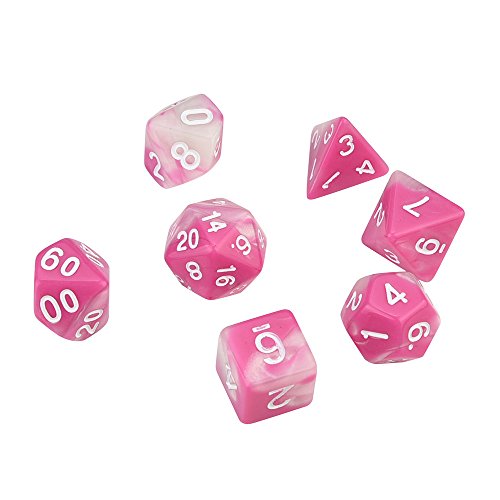 Auwer 7 PCS Dungeon and Dragons Dice, DND Dice, Double-Colors Polyhedral Dice for DND RPG MTG Table Games