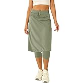 Women 20" Knee Length Tennis Skirt with Built in Legging Golf Skirts Skirted Legging with Pockets