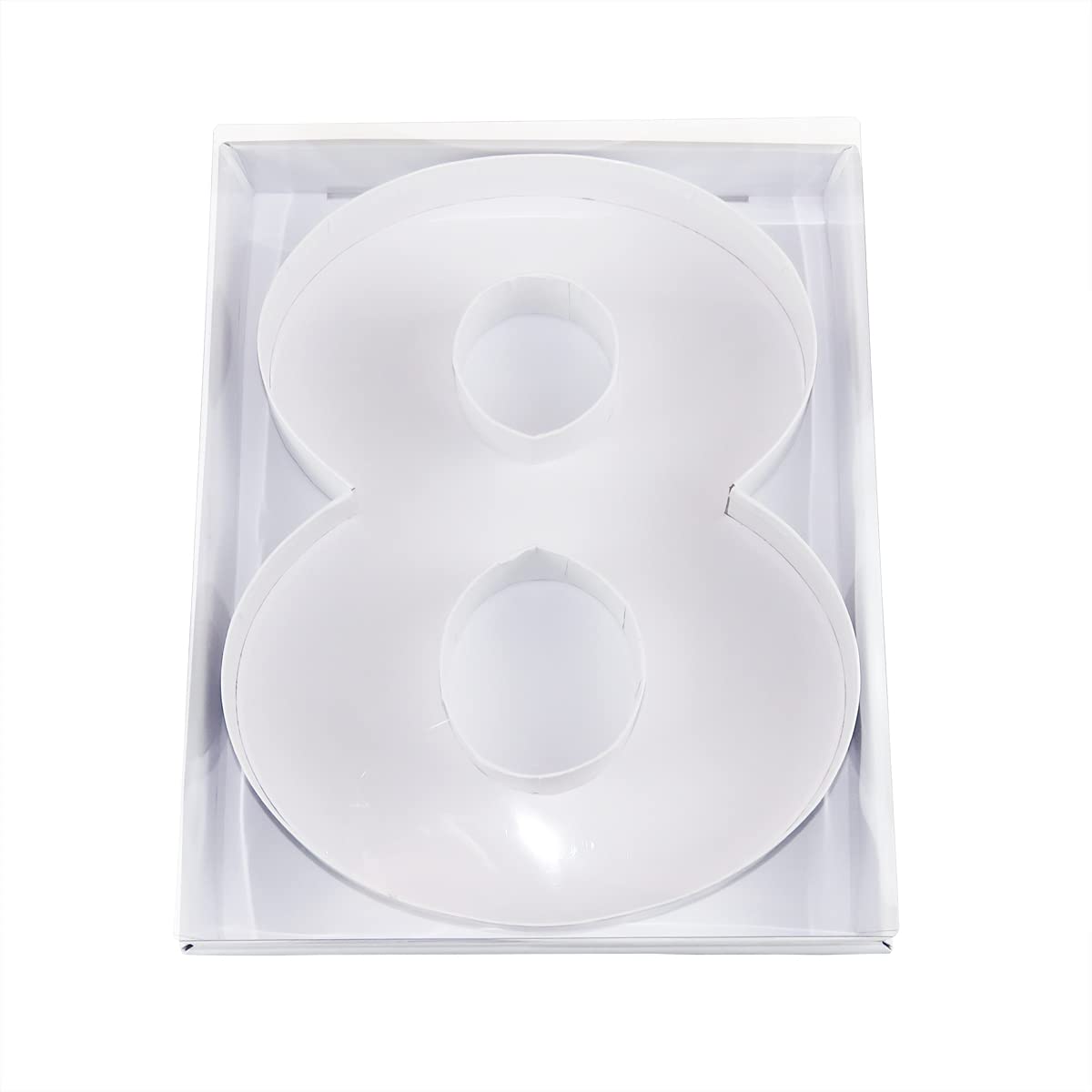 WENPACK 30.5cm Fillable Cardboard Number Shaped Box Clear Cover Sweets Charcuterie Grazing Packaging (8)