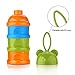 Accmor 3 Layers Baby Milk Powder Formual Dispenser, Baby Feeding Travel Storage Container with Handle, Non-Spill Stackable Snack Storage Container, BPA Free