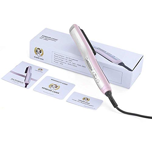Pro Milano Hair Straightening Brush. Easy to use, 2 sided Italian ceramic professional hair straightener. (Red Color) - Thumbnail 7